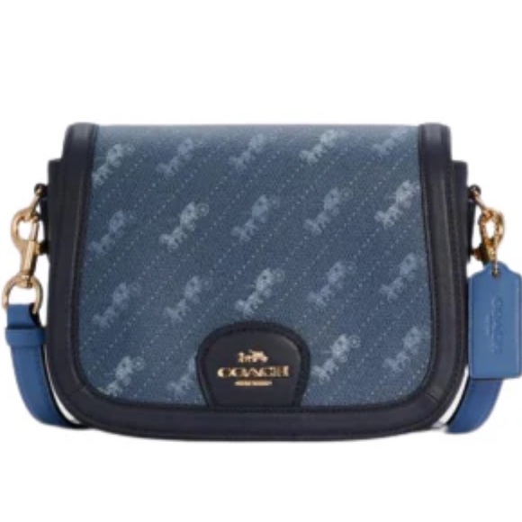 EUC Coach Horse & Carriage Dot Print Saddle Crossbody Bag - Picture 2 of 10